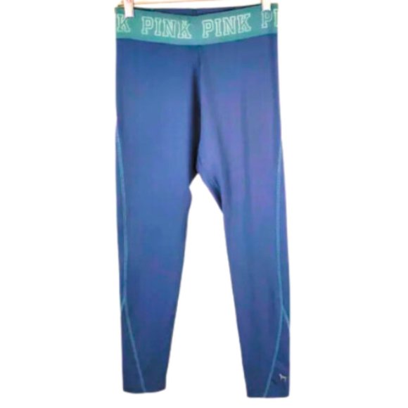PINK Victoria's Secret Leggings Ultimate High Waist Logo Wide Band Blue SZ SMALL - Picture 13 of 13